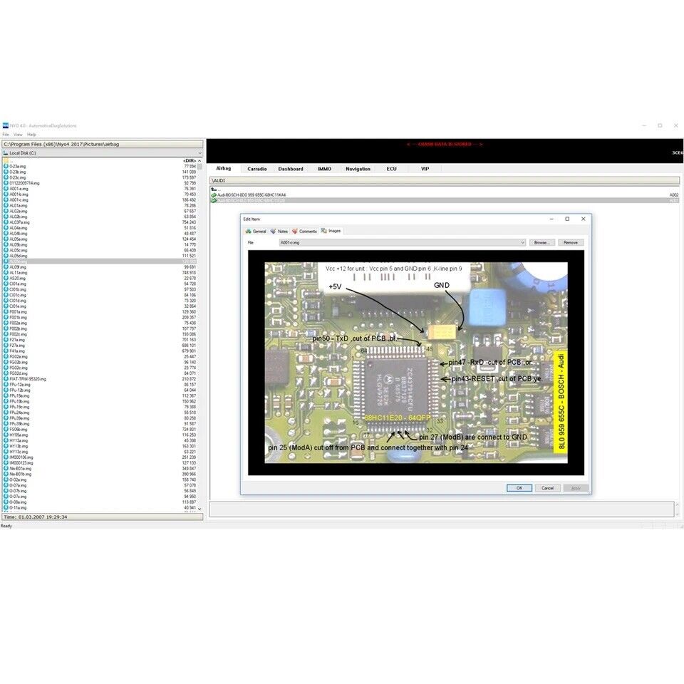 Nyo 4.0 2017 Repair AIRBAG-CARRADIO-DASHBOARD-IMMO ECU-NAVIGATION-DECODE ECU